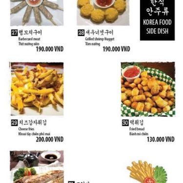 Thực đơn- Quán Ăn Kyedong Chicken - Gà Rán Hàn Quốc