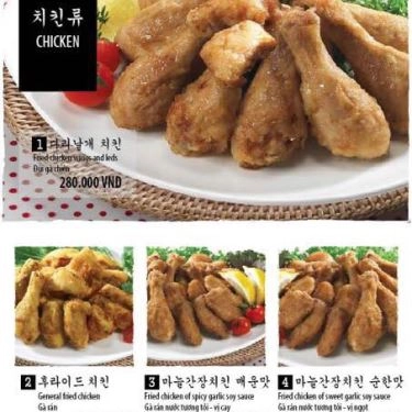 Thực đơn- Quán Ăn Kyedong Chicken - Gà Rán Hàn Quốc