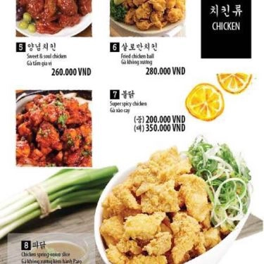 Thực đơn- Quán Ăn Kyedong Chicken - Gà Rán Hàn Quốc