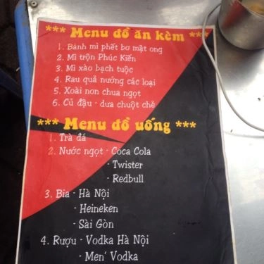 Thực đơn- Quán Ăn Lẫn Quán - Đồ Nướng Than Hoa