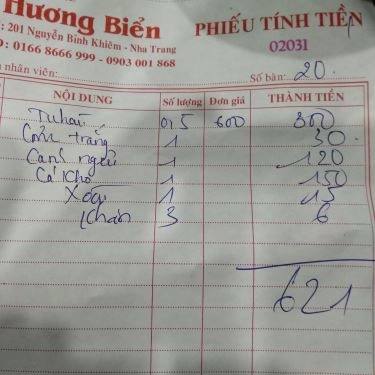 Thực đơn- Quán Ăn Làng Chài Dũng Chuyên
