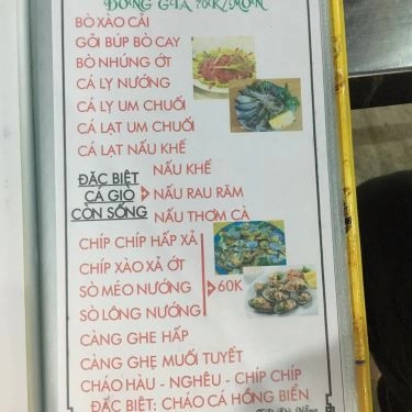Thực đơn- Quán Ăn Lâm Làng Chài - Hải Sản Tươi Sống