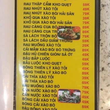 Thực đơn- Quán Ăn Làng Nướng Bình Dương Phố