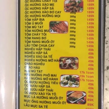 Thực đơn- Quán Ăn Làng Nướng Bình Dương Phố