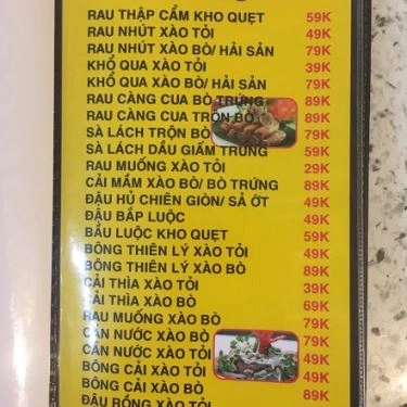Thực đơn- Quán Ăn Làng Nướng Bình Dương Phố