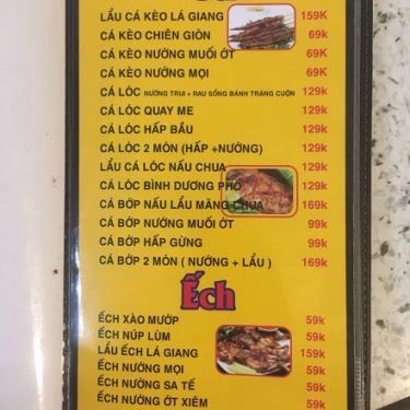 Thực đơn- Quán Ăn Làng Nướng Bình Dương Phố