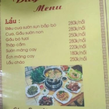 Thực đơn- Quán Ăn Làng Nướng Duy Thành - Văn Quán