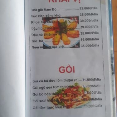 Thực đơn- Quán Ăn Làng Nướng Nam Bộ - Hải Sản & Các Món Nướng