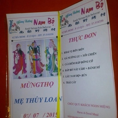 Thực đơn- Quán Ăn Làng Nướng Nam Bộ - Bà Hom