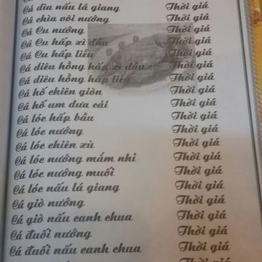 Thực đơn- Quán Ăn Làng Nướng Thiên Tứ