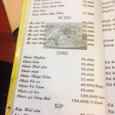 Thực đơn- Quán Ăn Làng Nướng Thiên Tứ