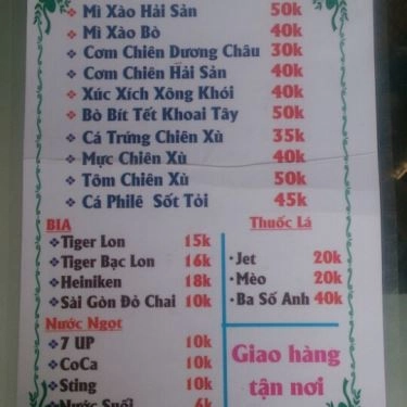 Thực đơn- Quán Ăn Lasinfood - Cháo Ếch Singapore