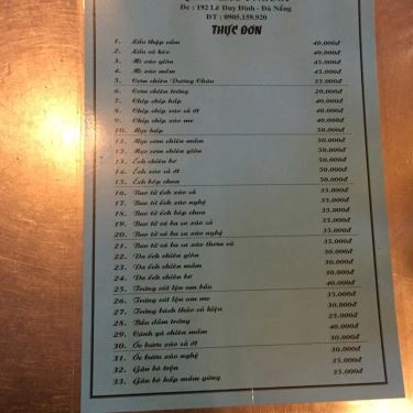 Thực đơn- Quán Ăn Lẩu 1 Người - Lê Duy Đình
