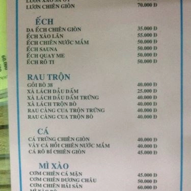 Thực đơn- Quán Ăn Lẩu 38 - Đường Số 11