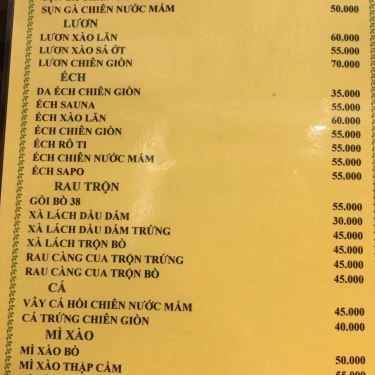 Thực đơn- Quán Ăn Lẩu 38 - Đường Số 11