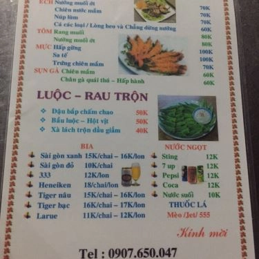 Thực đơn- Quán Ăn Lẩu Ánh Tuyết