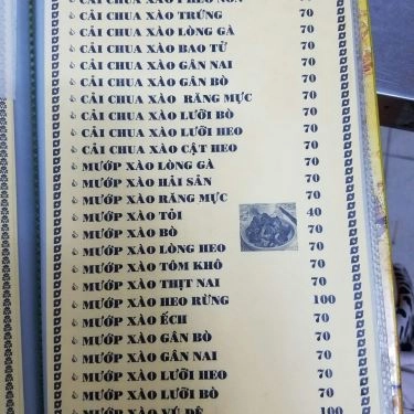 Thực đơn- Quán Ăn Lẩu Bình Dân - Trần Văn Đang