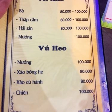 Thực đơn- Quán Ăn Lẩu Bò Đùm Hưng Lợi