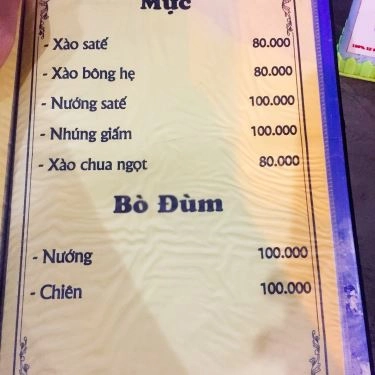 Thực đơn- Quán Ăn Lẩu Bò Đùm Hưng Lợi