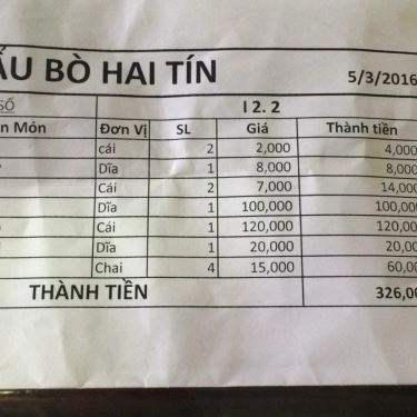 Tổng hợp- Quán Ăn Lẩu Bò Hai Tín