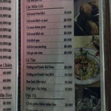 Thực đơn- Quán Ăn Lẩu Bò Khu Nhà Cháy