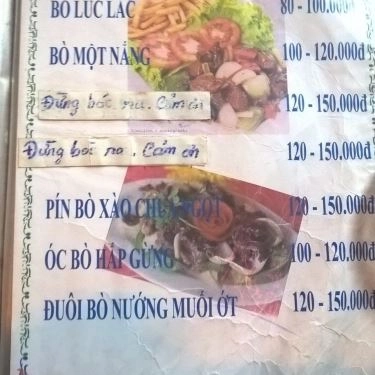 Thực đơn- Quán Ăn Lẩu Bò Phát Tài 2