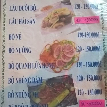 Thực đơn- Quán Ăn Lẩu Bò Phát Tài 2
