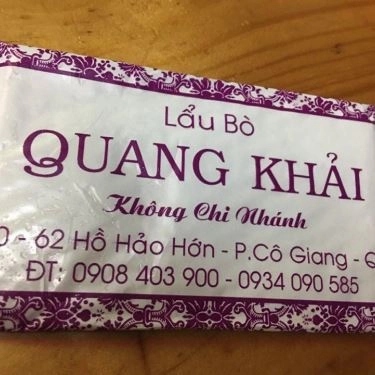 Tổng hợp- Quán Ăn Lẩu Bò Quang Khải - Hồ Hảo Hớn