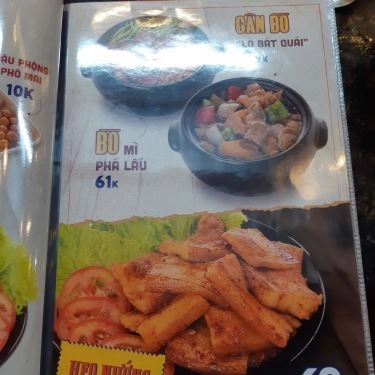 Thực đơn- Nhà Hàng Lẩu Bò Sài Gòn Vivu - Big C Cần Thơ