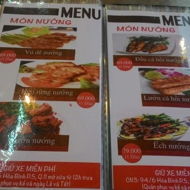 Thực đơn- Quán Ăn Lẩu Cá Cô Huệ - 3 Tháng 2