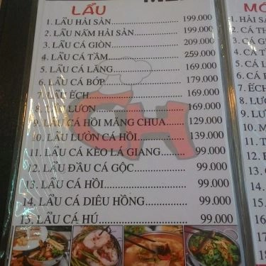 Thực đơn- Quán Ăn Lẩu Cá Cô Huệ - 3 Tháng 2