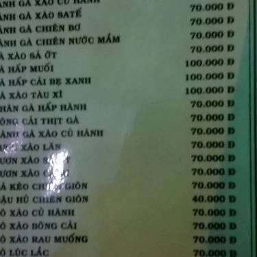 Thực đơn- Quán Ăn Lẩu Cá Cường - Hồng Bàng