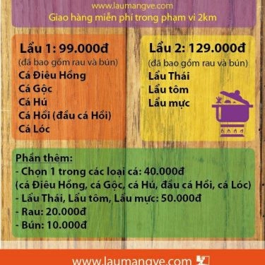 Thực đơn- Quán Ăn Lẩu Cá Gia Truyền