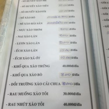 Thực đơn- Quán Ăn Lẩu Cá Kèo Số 10