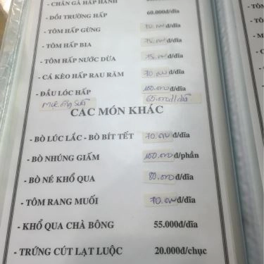 Thực đơn- Quán Ăn Lẩu Cá Kèo Số 10
