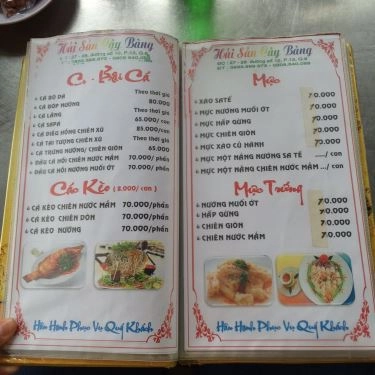 Thực đơn- Quán Ăn Lẩu Cây Bàng