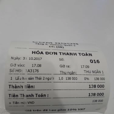 Thực đơn- Quán Ăn Lẩu Công Chúa - Vincom Mega Mall Thảo Điền