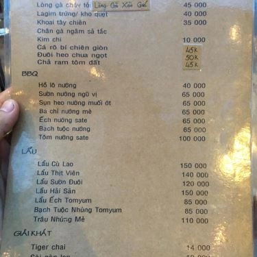 Thực đơn- Quán Ăn Lẩu Cù Lao