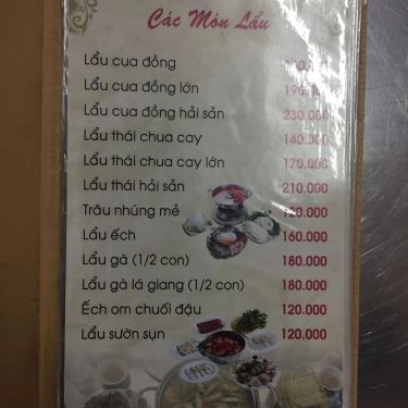 Thực đơn- Quán Ăn Tuấn Lùn - Lẩu Cua Đồng