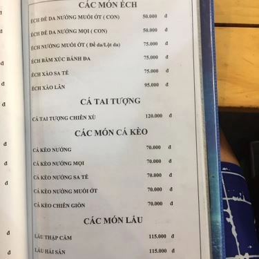 Thực đơn- Quán Ăn Quán 404 - Lẩu Dê