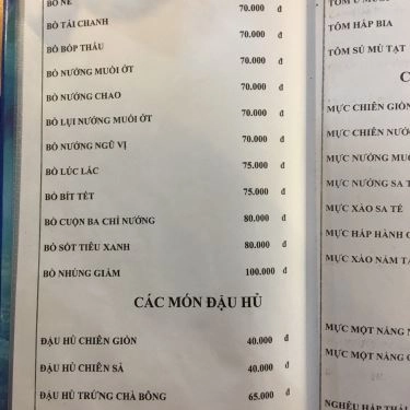Thực đơn- Quán Ăn Quán 404 - Lẩu Dê