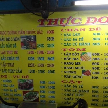 Thực đơn- Quán Ăn Lẩu Dê 44 - Bình Tiên