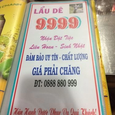 Thực đơn- Quán Ăn Lẩu Dê 9999