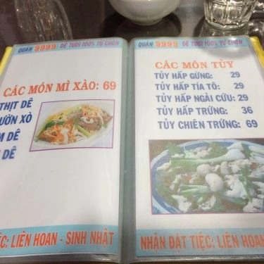 Thực đơn- Quán Ăn Lẩu Dê 9999