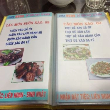 Thực đơn- Quán Ăn Lẩu Dê 9999