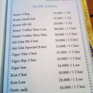 Thực đơn- Quán Ăn Lẩu Dê Cường Phát