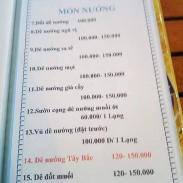 Thực đơn- Quán Ăn Lẩu Dê Cường Phát