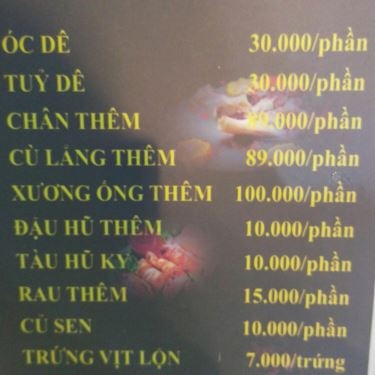 Thực đơn- Quán Ăn Lẩu Dê Đồng Hương 1