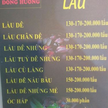 Thực đơn- Quán Ăn Lẩu Dê Đồng Hương 1