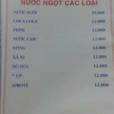Thực đơn- Quán Ăn Đức Anh - Đặc Sản Dê